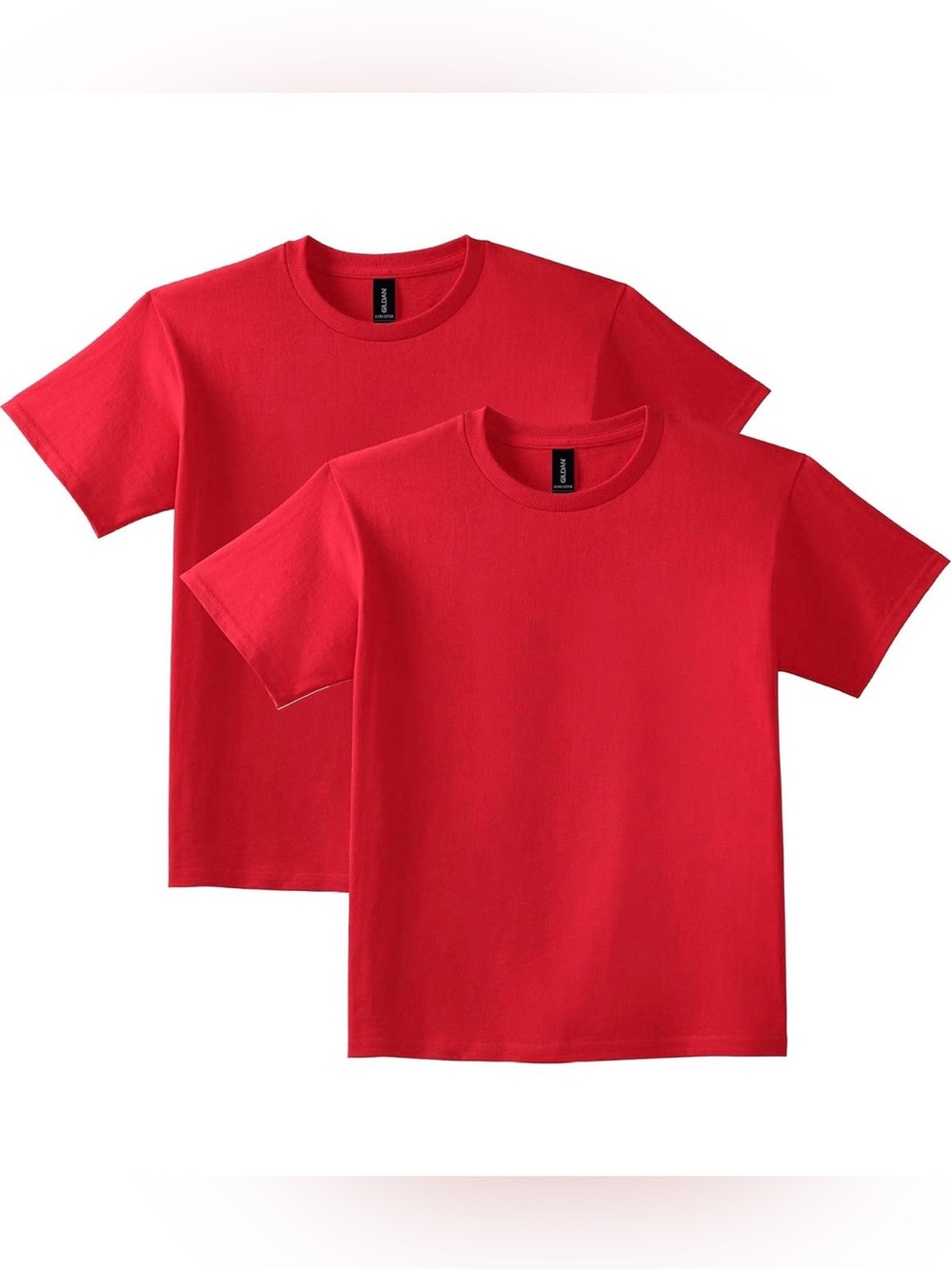 Set of 2 Kids’ Classic Crew Neck T-Shirt in Red - Youth Small